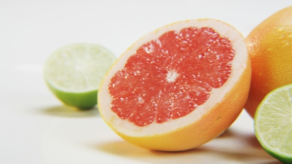 Citrus Fruits on White Background