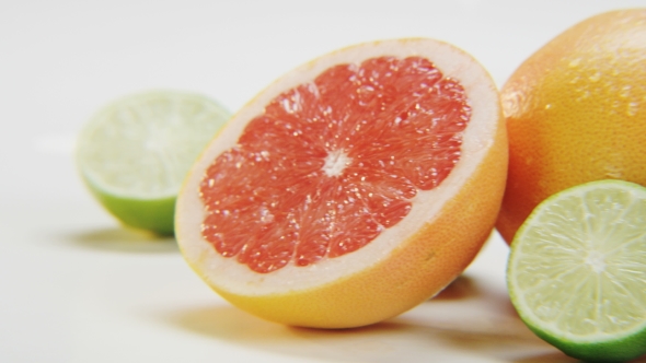Citrus Fruits on White Background