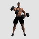Man Athlete Pumps up the Muscles with Dumbbells - VideoHive Item for Sale
