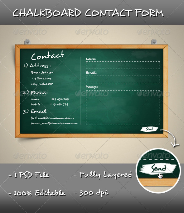 Chalkboard Contact Form