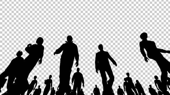 Silhouettes of People Walking alt