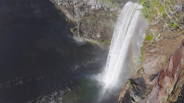 Beautiful Waterfall in Canadian Nature in the Rain Forest