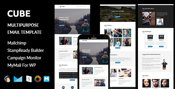 Cube - Multipurpose Responsive Email Template with Stampready Builder Access