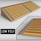Stadium seating wooden tribune low poly - 3DOcean Item for Sale
