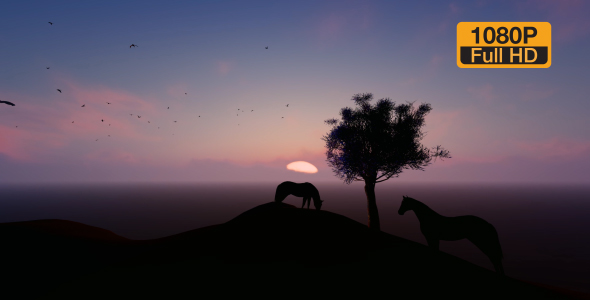 Time-lapse Mountain and Horse alt