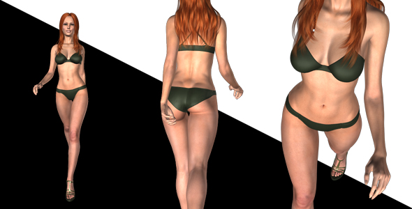 Bikini Girl - Walk Cycle - Prima Vera - Pack of 5 alt