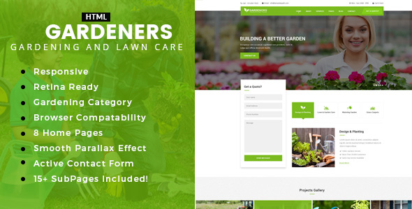 Gardening - Gardening, Lawn Care and Landscaping HTML template