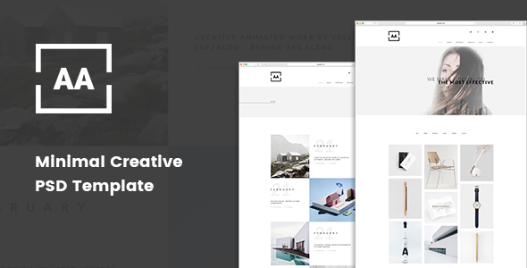 AA - Minimal Creative Portfolio PSD Template