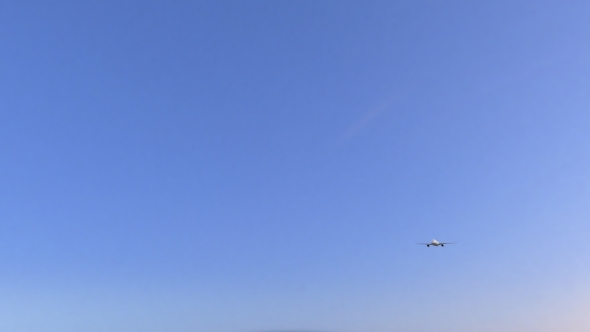 Commercial Airplane Arriving To Nice Airport Travelling To France