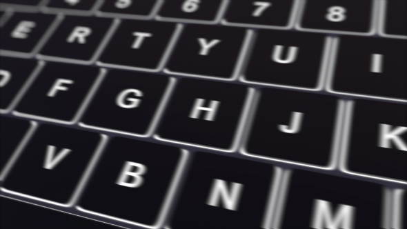 Black Computer Keyboard and Glowing Convert Key