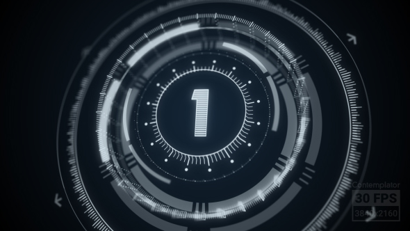 Counter (from 1 to 10) with Futuristic HUD Elements alt