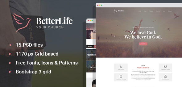 BetterLife - Church & Religious PSD template