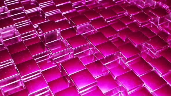 Abstract Pink Metallic Background From Cubes