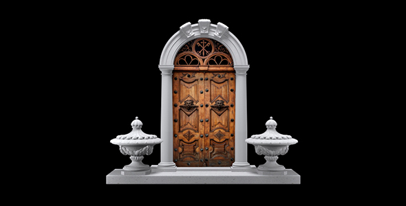 Architectural Features And Wood Door