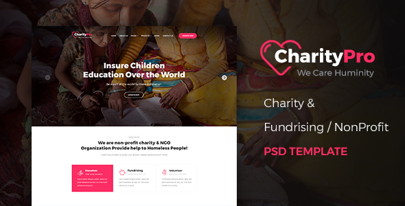 CharityPro - Charity & Fundraising PSD Template