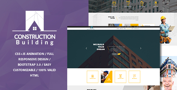 myConstruction - Bootstrap Landing Page HTML Template