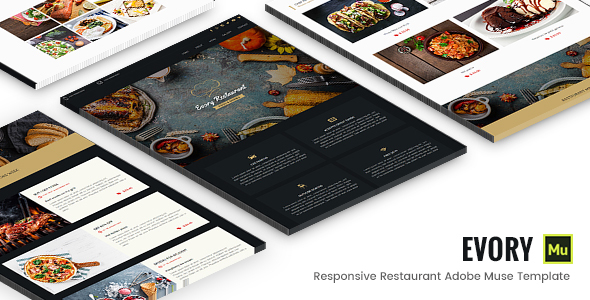 Evory - responsywny szablon Adobe Muse dla restauracji