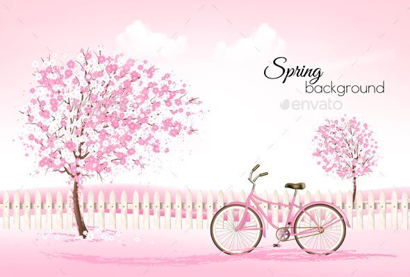 Beautiful Spring Nature Background With Trees