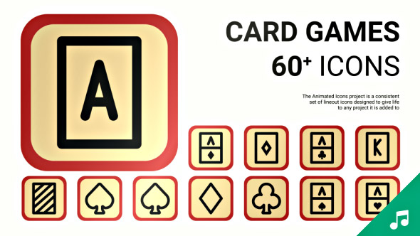 Casino Card Game - Animated Icons and Elements