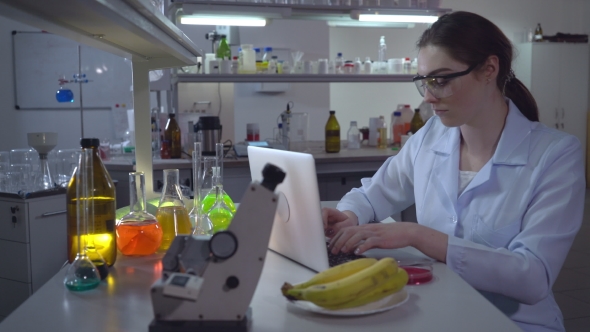 Young Lab Technician Working in Laboratory.