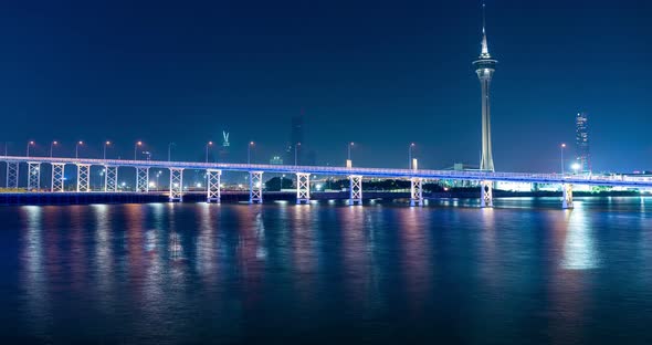 Macau city skyline at night