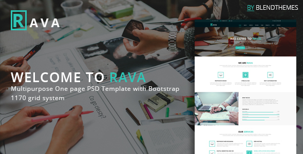 Rava - Creative One Page Multipurpose PSD Template
