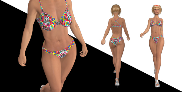 Bikini Girl - Walk Cycle - Pretty Kitty - Pack of 5 alt