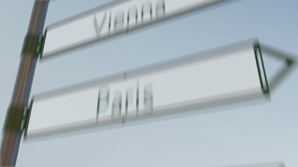 Berlin Direction Sign on Road Signpost with European Cities Captions alt