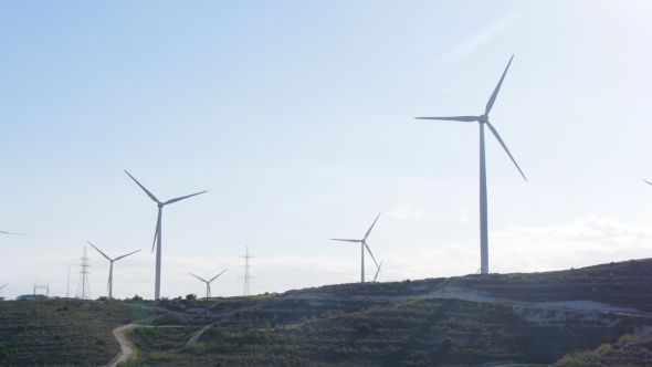 Wind Turbines on the Sunset