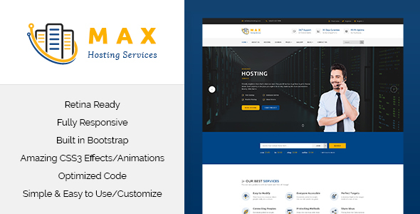 Max Hosting - Responsive HTML Template