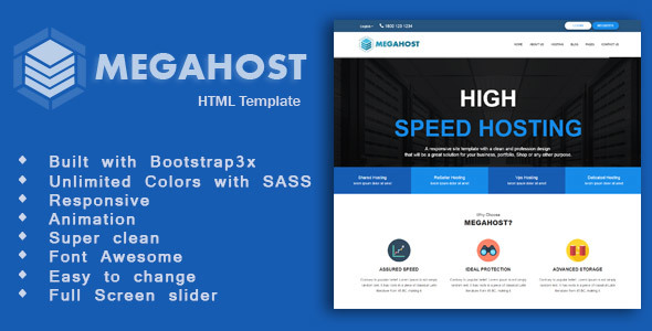 Mega Host - Web Hosting Responsive HTML Template