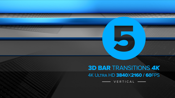 3D Bar Transitions 4K [Vertical]
