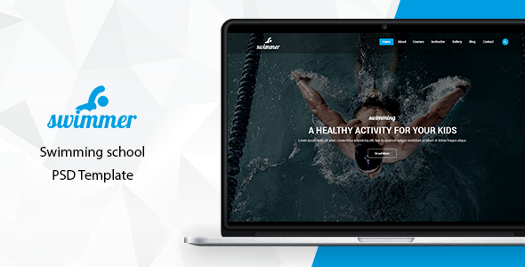 Swimmer - Swimming School PSD Template