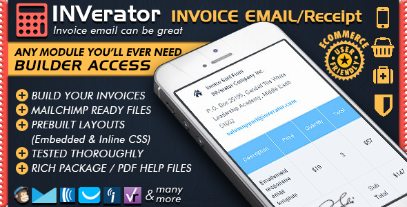 Invoice Template & Receipt Email + Mailchimp Editor Ready