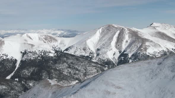 Aerial views of mountain peaks from Loveland Pass, Colorado