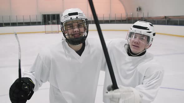 Portrait Of Young Male Hockey Players