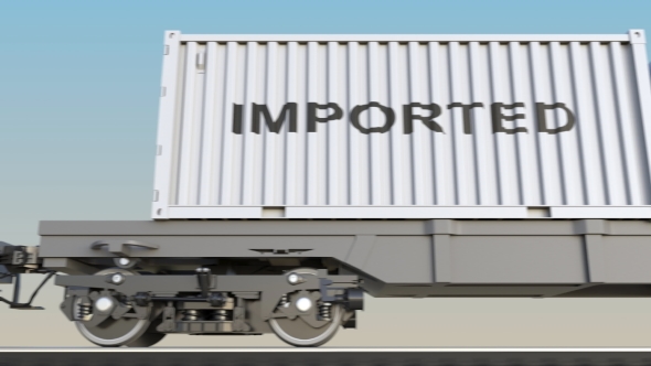 Moving Cargo Train and Containers with IMPORTED Caption alt