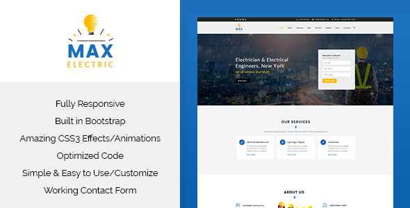 Max Electric - Responsive HTML Template