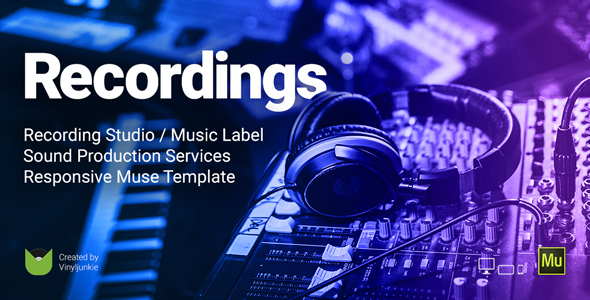 Recordings - Recording Studio / Sound Production / Music Label Responsive Muse Template
