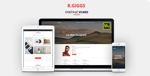 R. Giggs - Vcard, Portfolio & CV Resume Muse Template