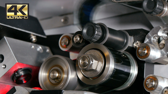 35 mm Film Projector Gears Closeup