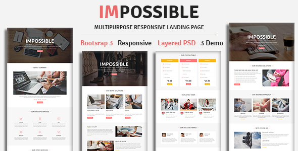 IMPOSSIBLE - Multipurpose Responsive HTML Landing Page