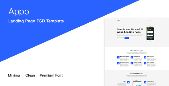 Appo Landing Page PSD Template