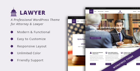 Lawyer - Attorney & Lawfirm WordPress Theme