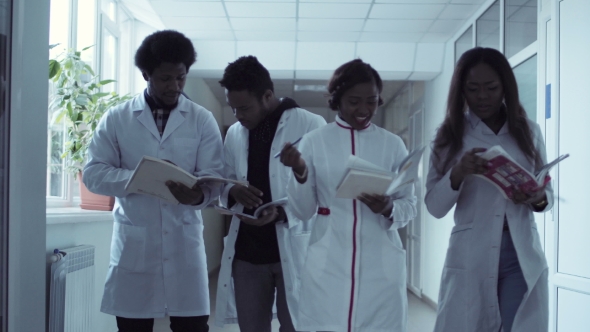 Medical Students in Corridor