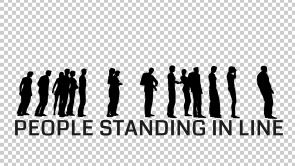 People Silhouettes Standing in Line alt