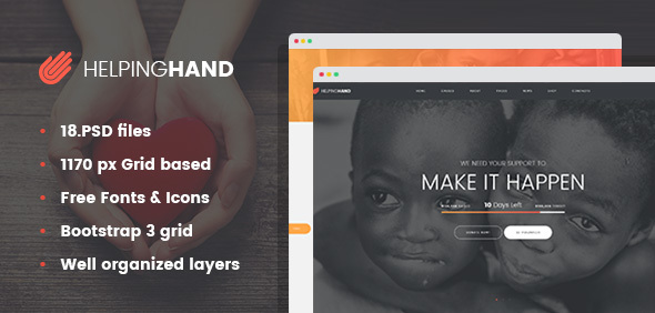 HelpingHand - Charity/Non-Profit PSD Template