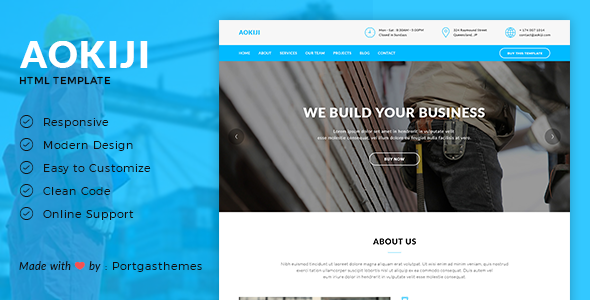 Aokiji - Construction & Business HTML Template