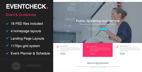 Eventcheck - Meeting, Conference & Event PSD template