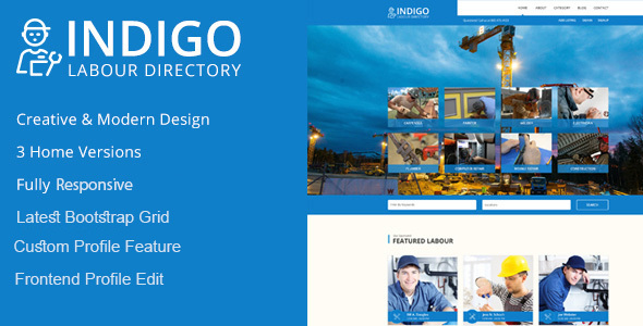 Indigo Labour Directory HTML Template